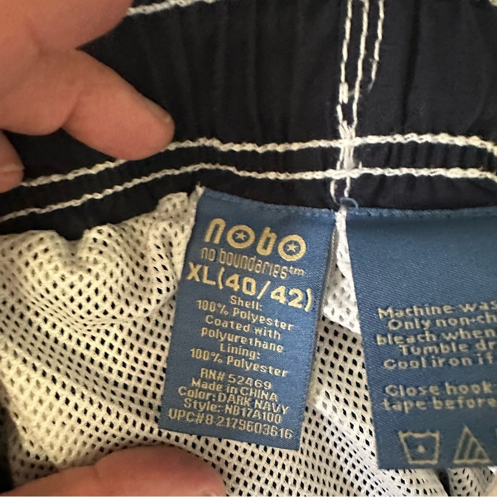Men’s No Boundaries Navy Blue Swim Trunks – Size XL (40/42) - Picture 6 of 6